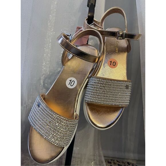 Nwt juicy couture impress pearl rhinestone sandals sz 10 - Picture 2 of 11